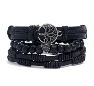 Pulsera de cuero con árbol de la vida