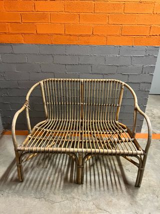 Sofá sillón banco de ratán para exterior