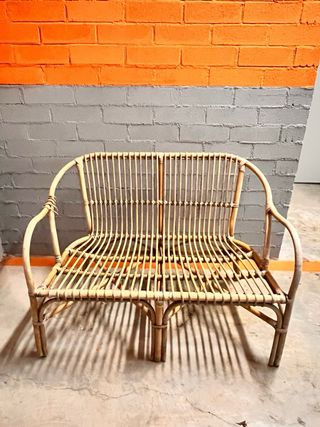 Sofá sillón banco de ratán para exterior