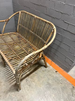 Sofá sillón banco de ratán para exterior