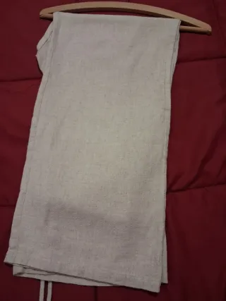 Pantalón ancho mujer blanco roto