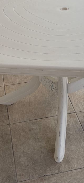 Mesa de terraza octogonal de plástico