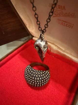 Anillo y Colgante gotico Calavera de Cuervo