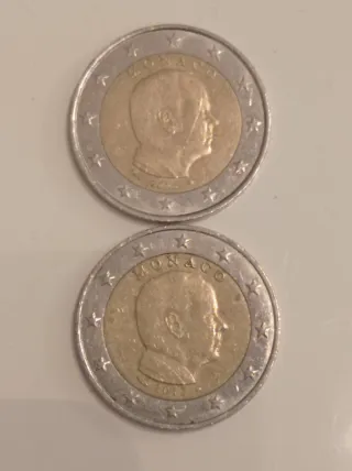 Lote 2 monedas Mónaco 2€