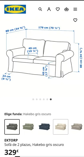 Sofá Ikea Hakebo 2 plazas