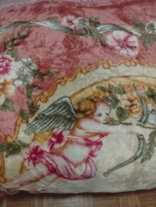 Manta Persa Rosa y Multicolor