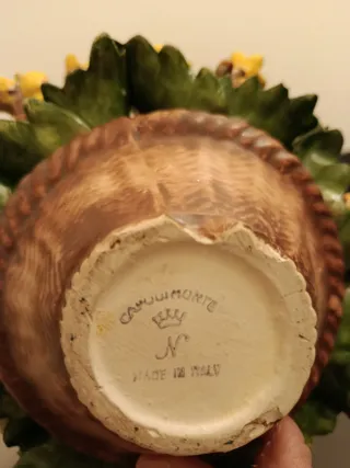 Capodimonte "Cesta Fiori Gialli" Porcellana