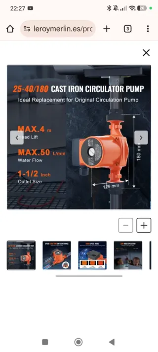 Bomba de recirculación Vevor