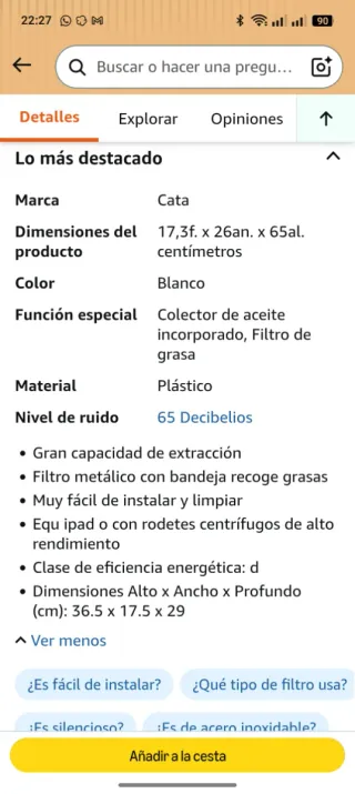 Extractor de humos cocina