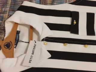 Vestito a righe bianche e nere Petit Bateau tg. L