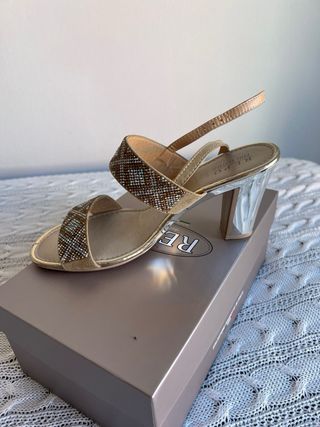 Sandalias REPLAY fiesta doradas y plateadas T.39