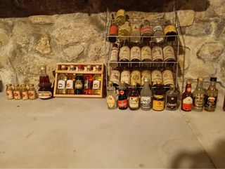 Collezione di bottiglie miniature di alcol