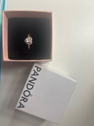 Anillo Corazón Oro Rosa y Circonitas