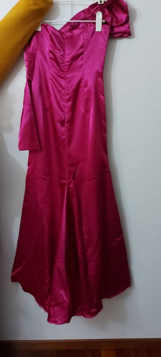 Vestido Largo Fiesta Fucsia B Abierto