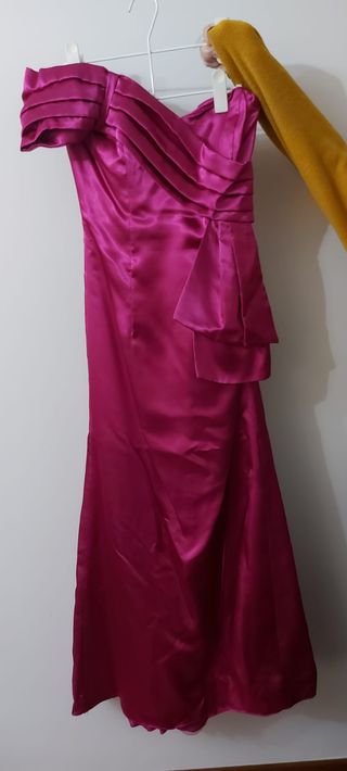 Vestido Largo Fiesta Fucsia B Abierto