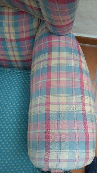 Sillón vintage tela cuadros