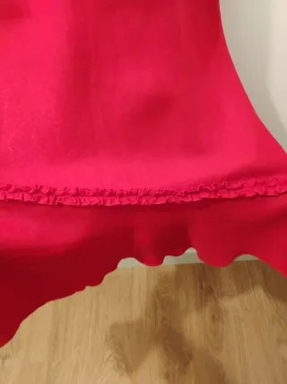 Vestido fiesta Benetton XS Lino Rojo