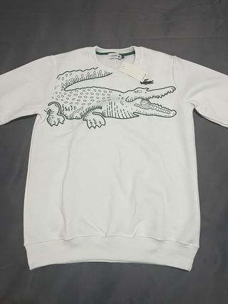 Sudadera Lacoste Blanca Cocodrilo