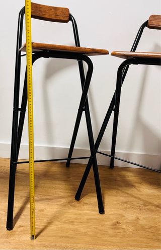 Taburetes plegables madera y metal