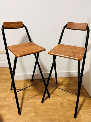 Taburetes plegables madera y metal