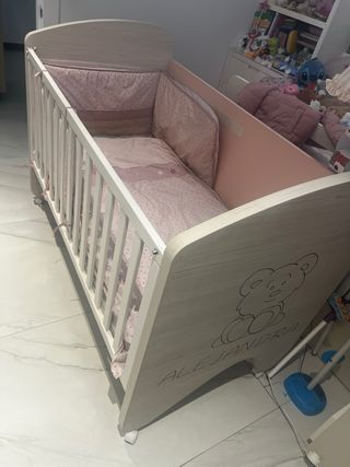 Cuna de madera 1.5m x 80cm