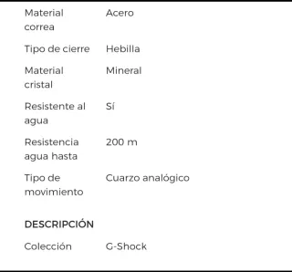 Reloj Casio G-SHOCK Negro/Plata