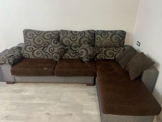 Lote muebles Sofá Cama, Chaise Longue y Mesa salon