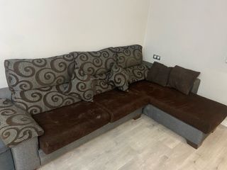 Lote muebles Sofá Cama, Chaise Longue y Mesa salon