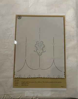 Tenda lino ricamata a mano Art. R26