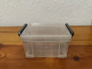 Lote 5 cajas pequeña de plástico apilables con asa