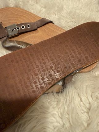 Chanclas Scholl Madera y Piel Talla 45