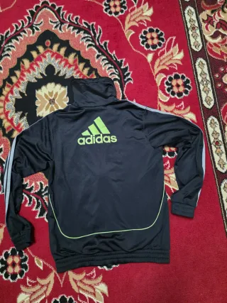 Giacca tuta Adidas vintage uomo nera verde
