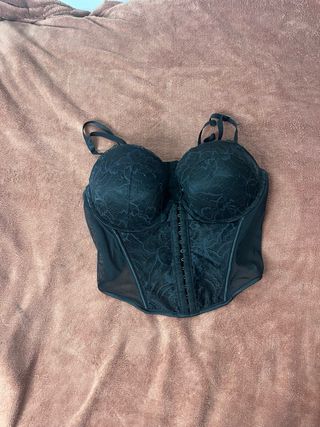 Corsé negro encaje y transparencias
