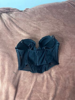 Corsé negro encaje y transparencias