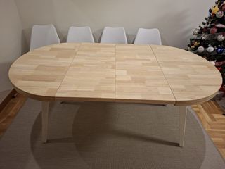 Mesa de comedor extensible madera y metal