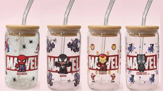 Vasos Marvel con Tapa Bambú y Pajita