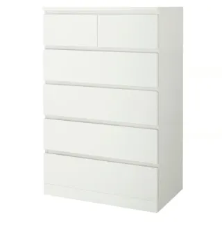Cómoda MALM 6 cajones blanca
