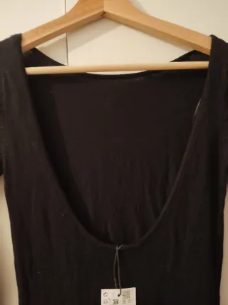 Vestido largo negro Stradivarius