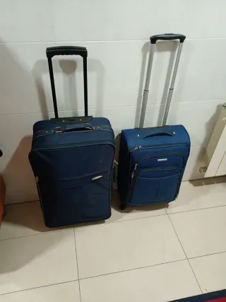 Juego de 2 maletas de viaje azules