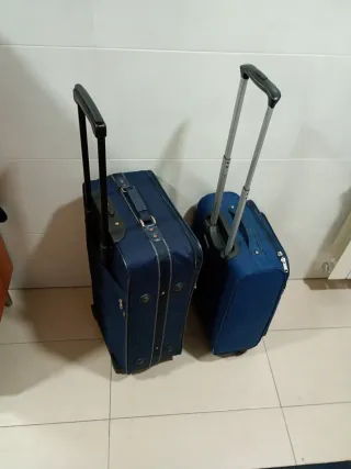 Juego de 2 maletas de viaje azules