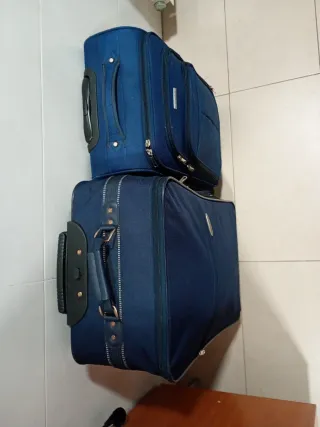 Juego de 2 maletas de viaje azules