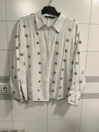 Blusa Zara Lunares Talla L