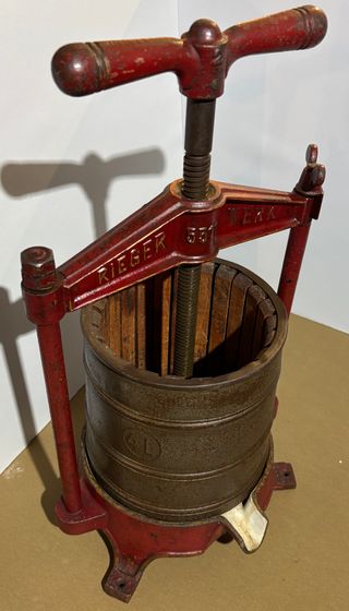 Prensa antigua Rieger hierro fundido