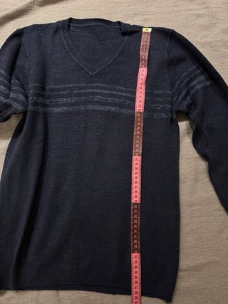 Jersey azul manga larga