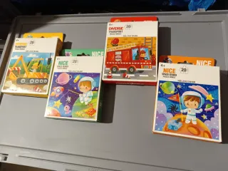 4 Puzzles Infantiles (Transporte y Espacio)