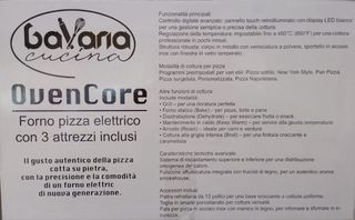 Forno pizza elettrico Bavaria Cucina OvenCore