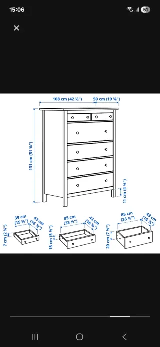 Cómoda 6 cajones gran capacidad