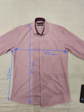 Camisa rosa slim fit hombre Talla S