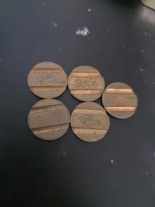 Lote 5 tokens telefónicos antiguos