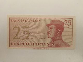Lote 2 Billetes Antiguos Indonesia 50 y 25 Sen